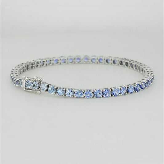 18K Blue Sapphire Tennis Bracelet