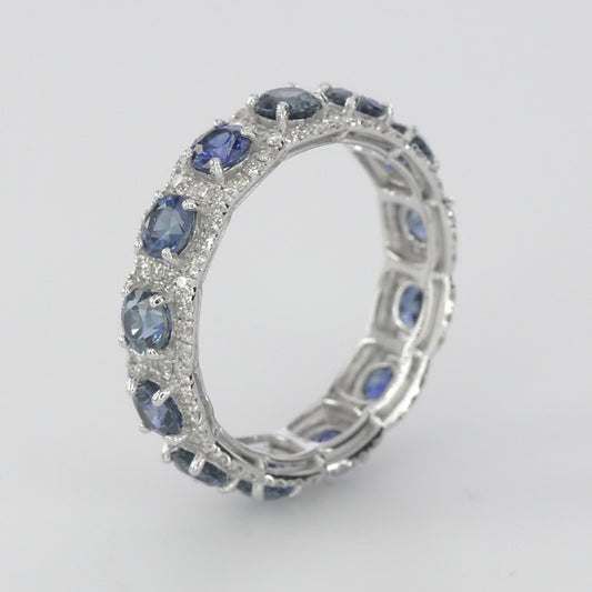 Eternity Sapphire Band with Diamonds