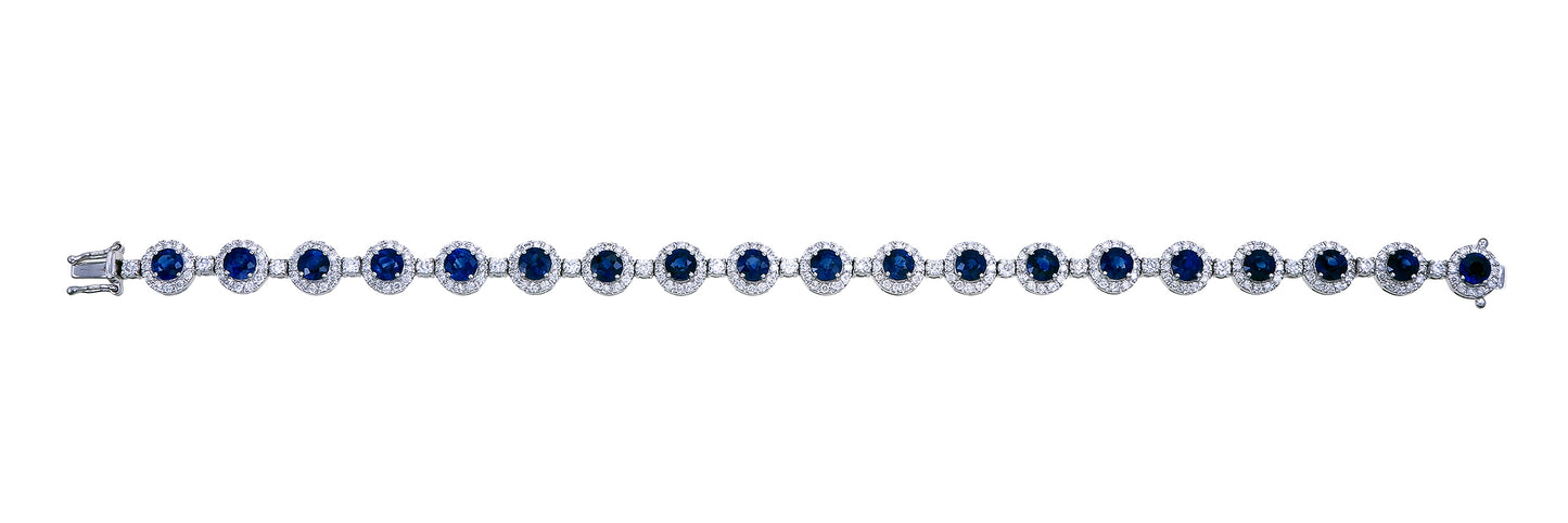 18K Lux Bracelet : Diamond & Sapphire