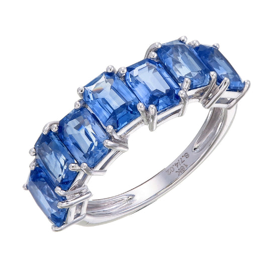 18K Half Eternity Sapphire Ring