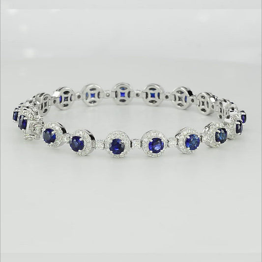 18K Lux Bracelet : Diamond & Sapphire